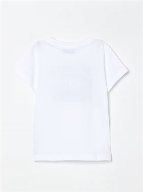 T-shirt in cotone con stampa logo Moschino MOSCHINO KIDS | H6M04KLAA01/10101